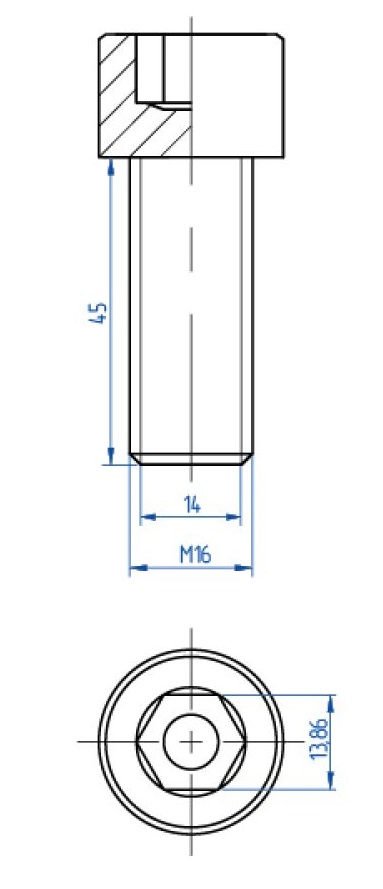 Головка удароприёмная для стержней ф16 нерж. (M-16 мм), сталь