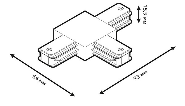 Коннектор Gauss для трековых шинопроводов (T) белый 1/50