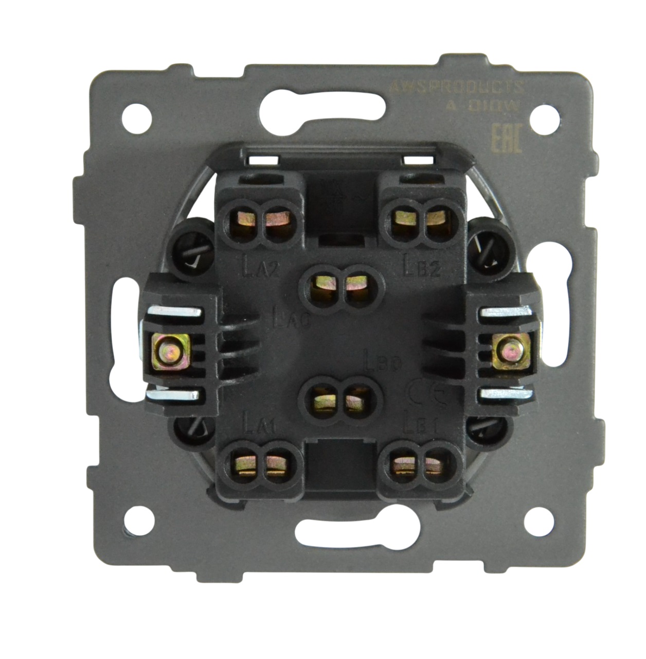 Выключатель проходной 2-кл. белый A-010W "Aura" AWSproducts