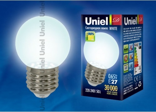 Лампа светодиодная LED-G45-0,65W/СW/E27/4000K
