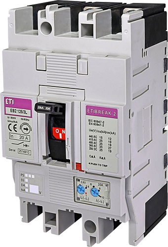 Автоматический выключатель EB2 125/3L 63А 3р (25кА) ETI