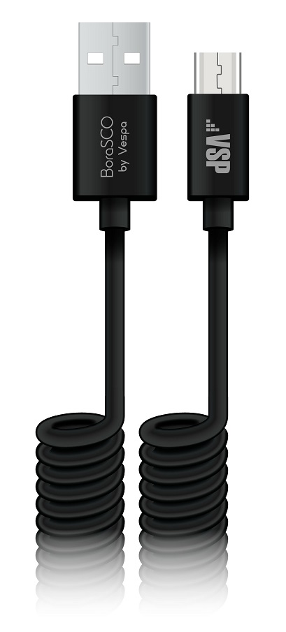 Дата-кабель USB-micro USB; 2А;2м; черный  Borasco