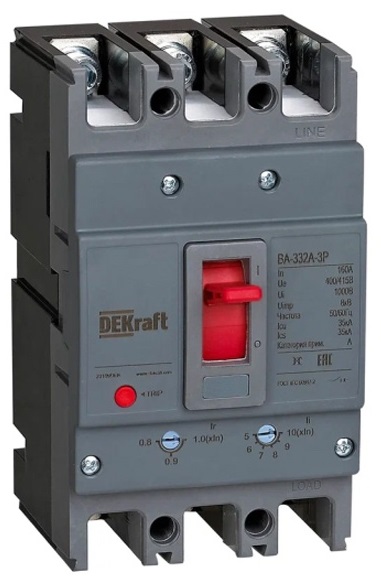 Автоматический выключатель ВА-332А 100A 35кА 3p. Dekraft