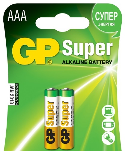 Элемент питания GP 24A-2CR2 Super Alkaline, LR03,BL2, блистер 2 шт.