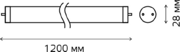 Лампа Gauss Elementary LED T8 Glass 1200mm G13 20W 4000K 1560Lm