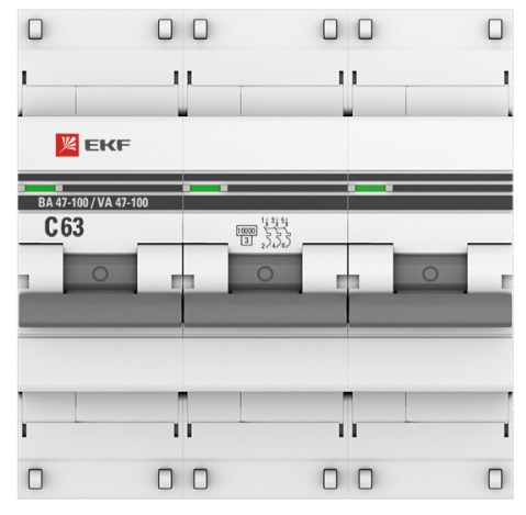 Автоматический выключатель ВА 47-100 С63/3 10кА Proxima EKF