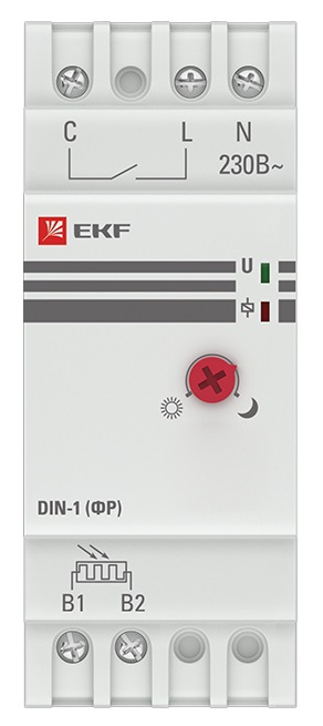 Фотореле с выносным датчиком DIN-1 (ФР) 2-100Лк 25А 3000Вт PROxima