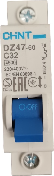 Автоматический выключатель.DZ47-60 C32/1 4.5kA CHINT