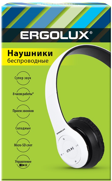 Наушники накладные беспроводные ELX-BTHP01-C01 (FM, MP3, микрофон, Белые, Коробка)