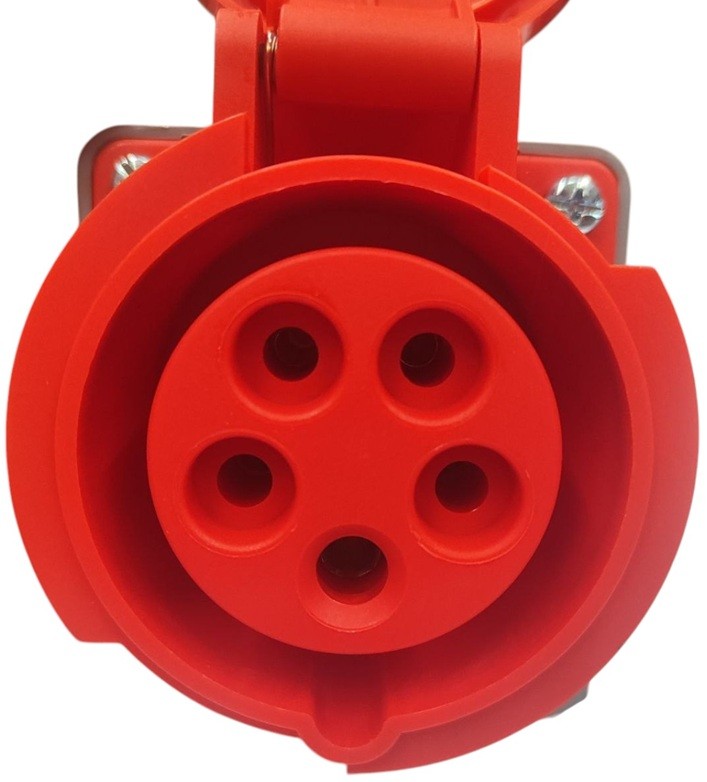 Розетка стационарная 16A 5п (3P+PE+N) SLN-115K IP44, 380В, AWSPRODUCTS