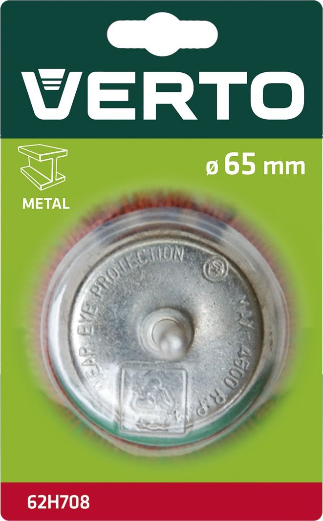 Щетка чашечная, 65 мм, с хвостовиком VERTO