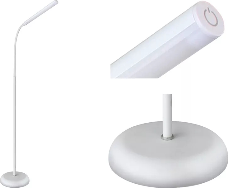 Cветильник  напольн, торшер Camelion KD-795  C01 белый LED(6 Вт, 230В,сенс.вкл-е, 4 ур.ярк,4000К)