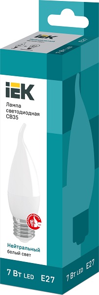 Лампа LED свеча на ветру LED-CB35 eco 7Вт 230В 4000К E27, 630Lm IEK (неактуальн.)