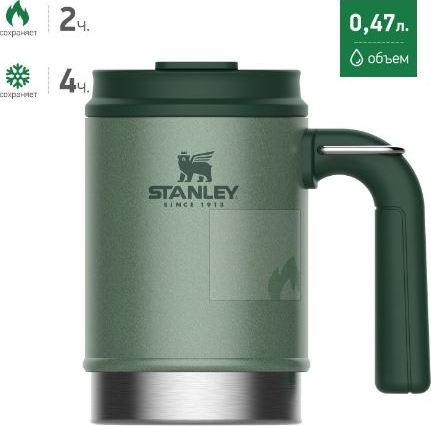 Термокружка походная STANLEY Classic 0.47L Темно-Зеленая