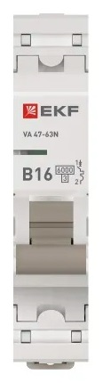 Автоматический выключатель ВА 47-63N B16/1 6кА Proxima EKF (без НДС)