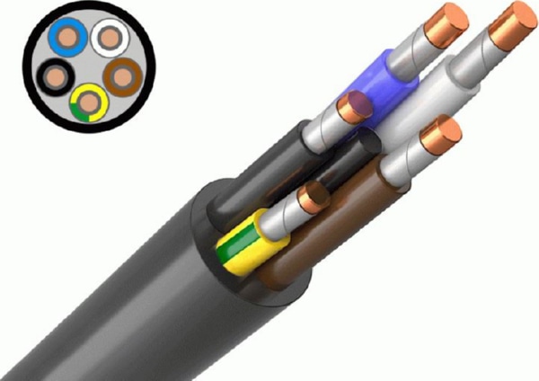 Кабель ВВГнг(A)-FRLS 5*6 (ГОСТ)