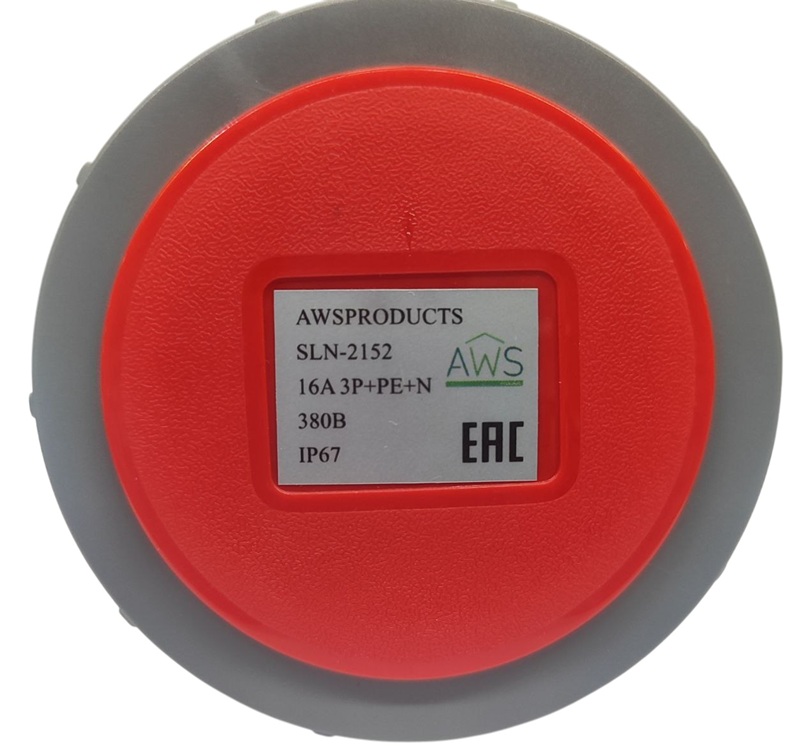 Розетка переносная 16A 5п (3P+PE+N) SLN-2152 IP67, 380В, AWSPRODUCTS