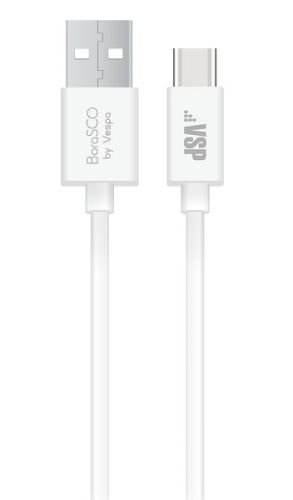 Дата-кабель USB-Type-C; 2А;1м; белый  Borasco