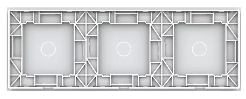Панель для 3-х сенсорных выключателей 3 клавиши (1+1+1), цвет белый, стекло
