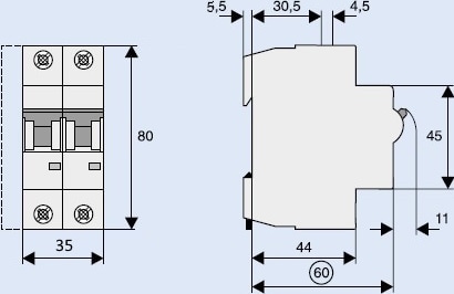 Автомат FAZ-B6/1N (В) 6А 1+N 15кА