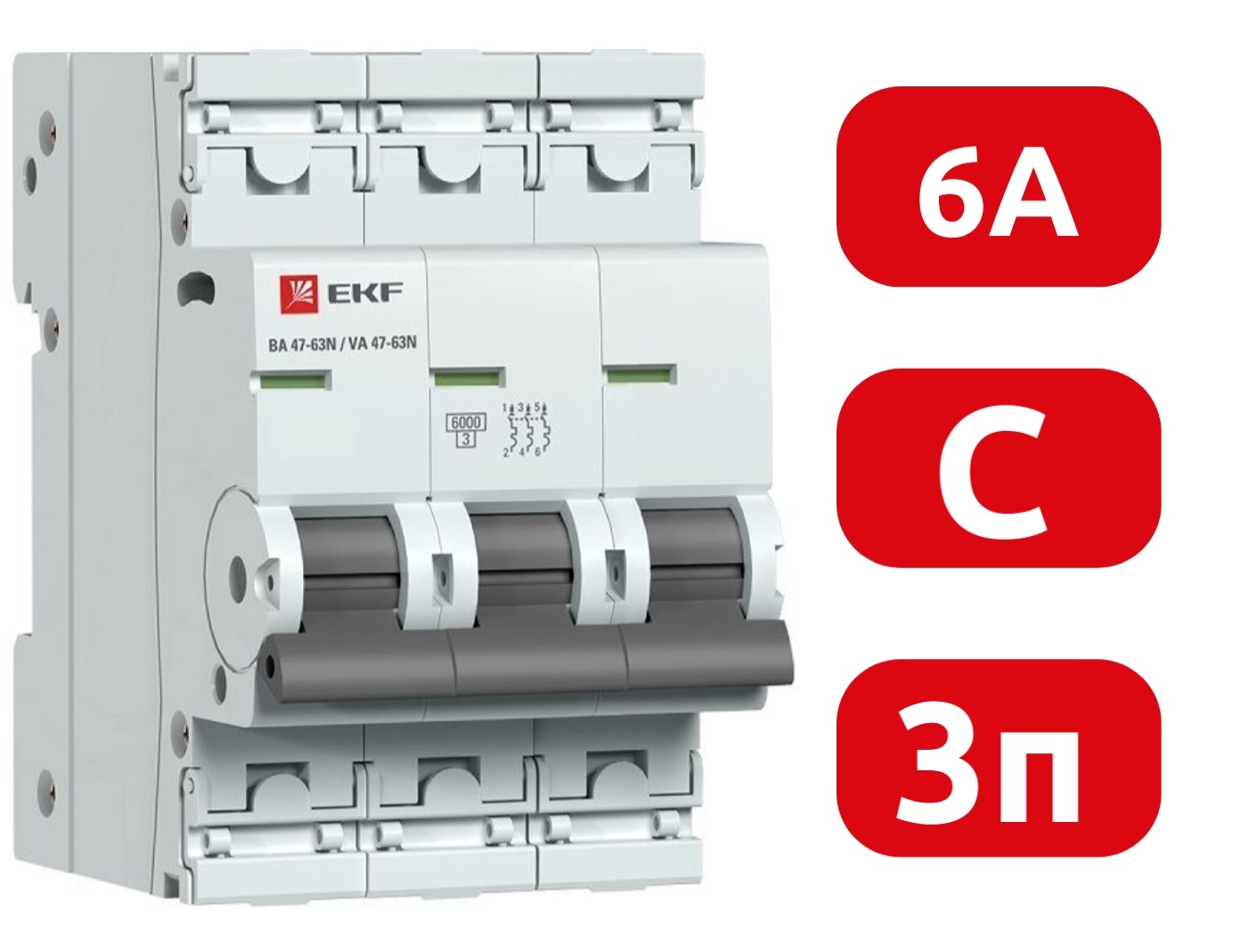 Автоматический выключатель ВА 47-63N C6/3 6кА Proxima EKF