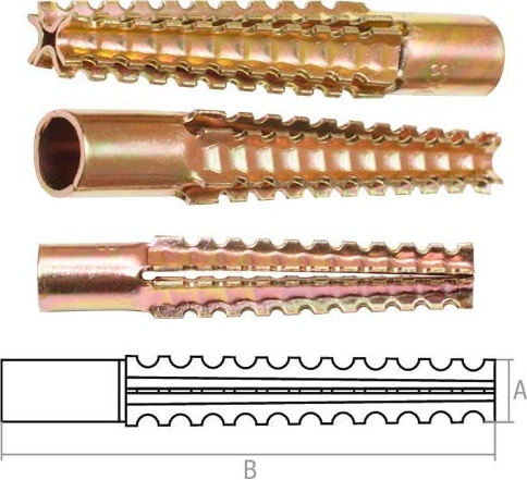 Дюбель для газобетона метал.  5х30 (цинк 6 шт.) (Пакетик)