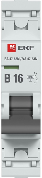 Автоматический выключатель 1P 16А (B) 6кА ВА 47-63N EKF PROxima