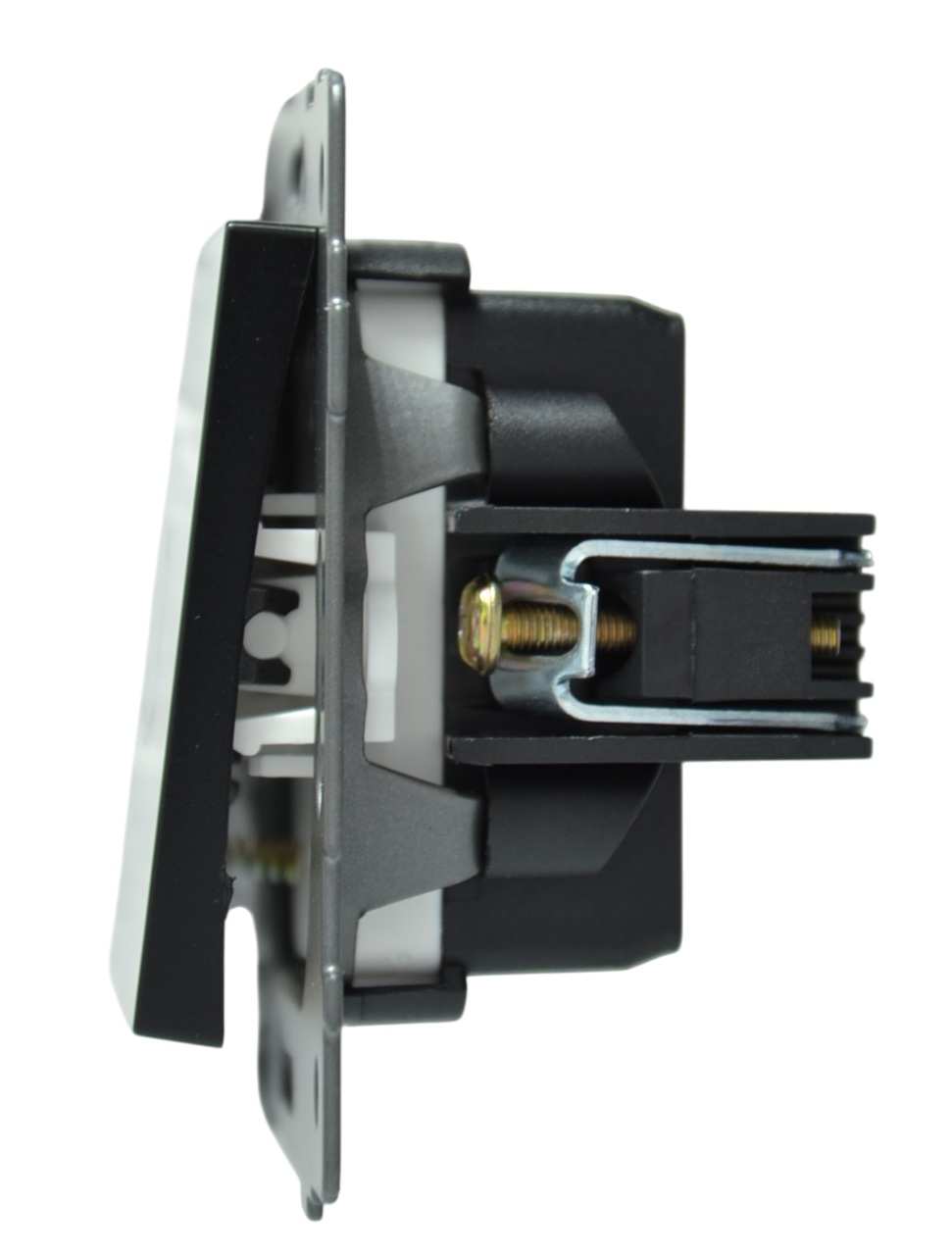 Выключатель звонка 1-кл. чёрный A-005B "Aura" AWSproducts