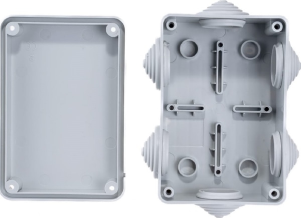 Коробка распред. о/п 120х80х50 IP55 СЕРАЯ 6 сальников JBS120 Ecoplast (100)