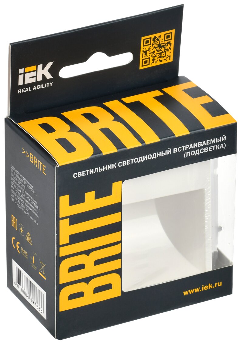 Подсветка LED встраиваемая белый BRITE IEK