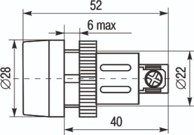 Лампа ENR-22 сигнальная d22мм красный неон/240В цилиндр ИЭК