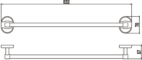 Держатель для полотенец прямой 50 см S-007024