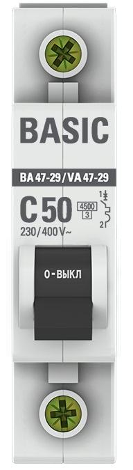 Автомат ВА 47-29 1P 50А (C) 4,5кА 230В Basic