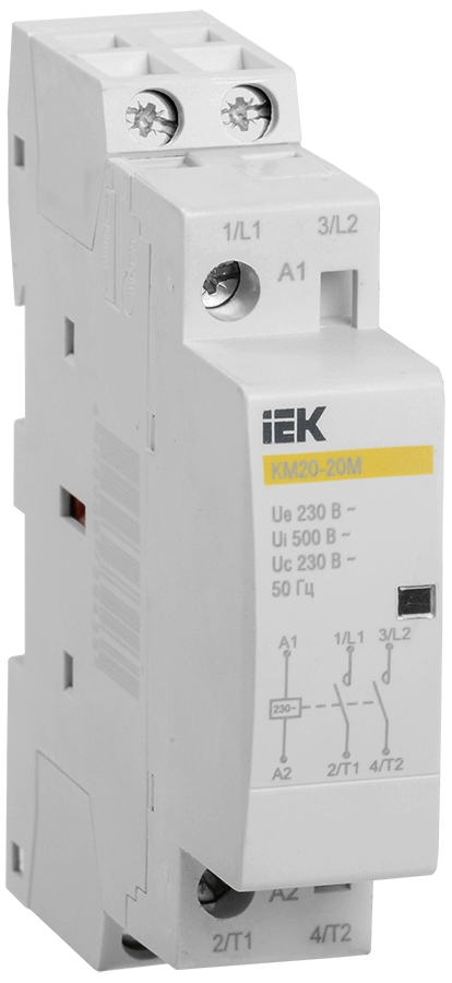 Контактор модульный КМ20-20М (кат.230V AC 20А 2но) IEK