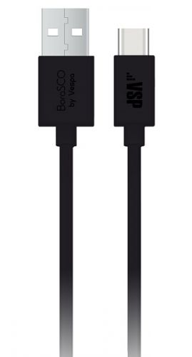 Дата-кабель USB-Type-C; 2А;3м; черный  Borasco