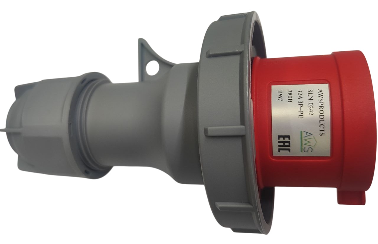 Розетка переносная 32A 4п (3P+PE) SLN-2242 IP67, 380В, AWSPRODUCTS