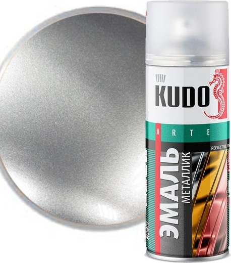 Эмаль металлик хром 520мл KUDO