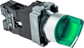 Переключатель MTB2-BK2363 зел. 2 полож. LED 220V, 1но IP65 Meyertec