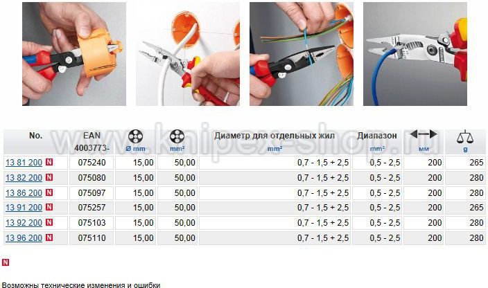 Пассатижи электрика 200 мм 1000В