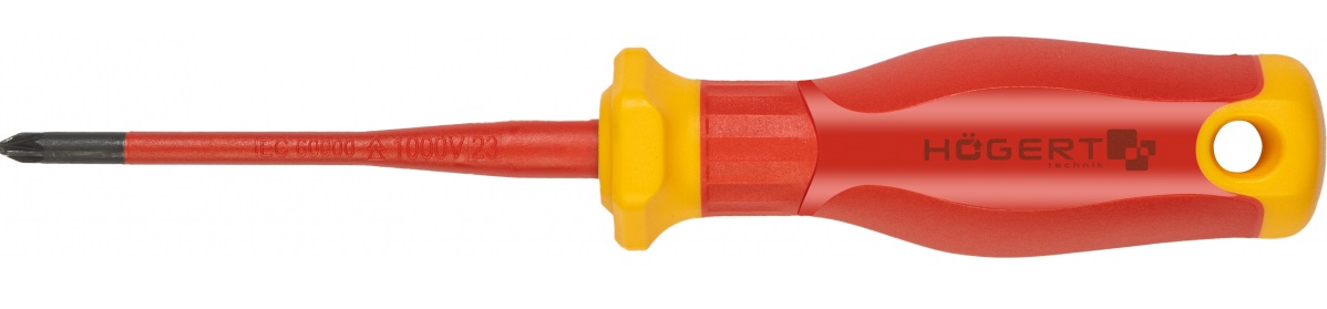 Отвертка диэлектрическая PZ1/SL5 80 мм, SLIM, S2 HOEGERT