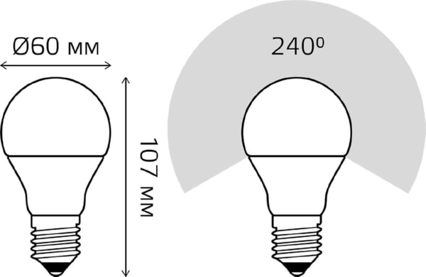 Лампа GAUSS LED A60 10W 220V E27 4100K 960Lm