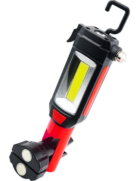 Фонарь КОСМОС KOSAu6007COB 3Вт напр. свет, 5Вт СОВ, молот.для стекла, нож дляремня, 3*ААА