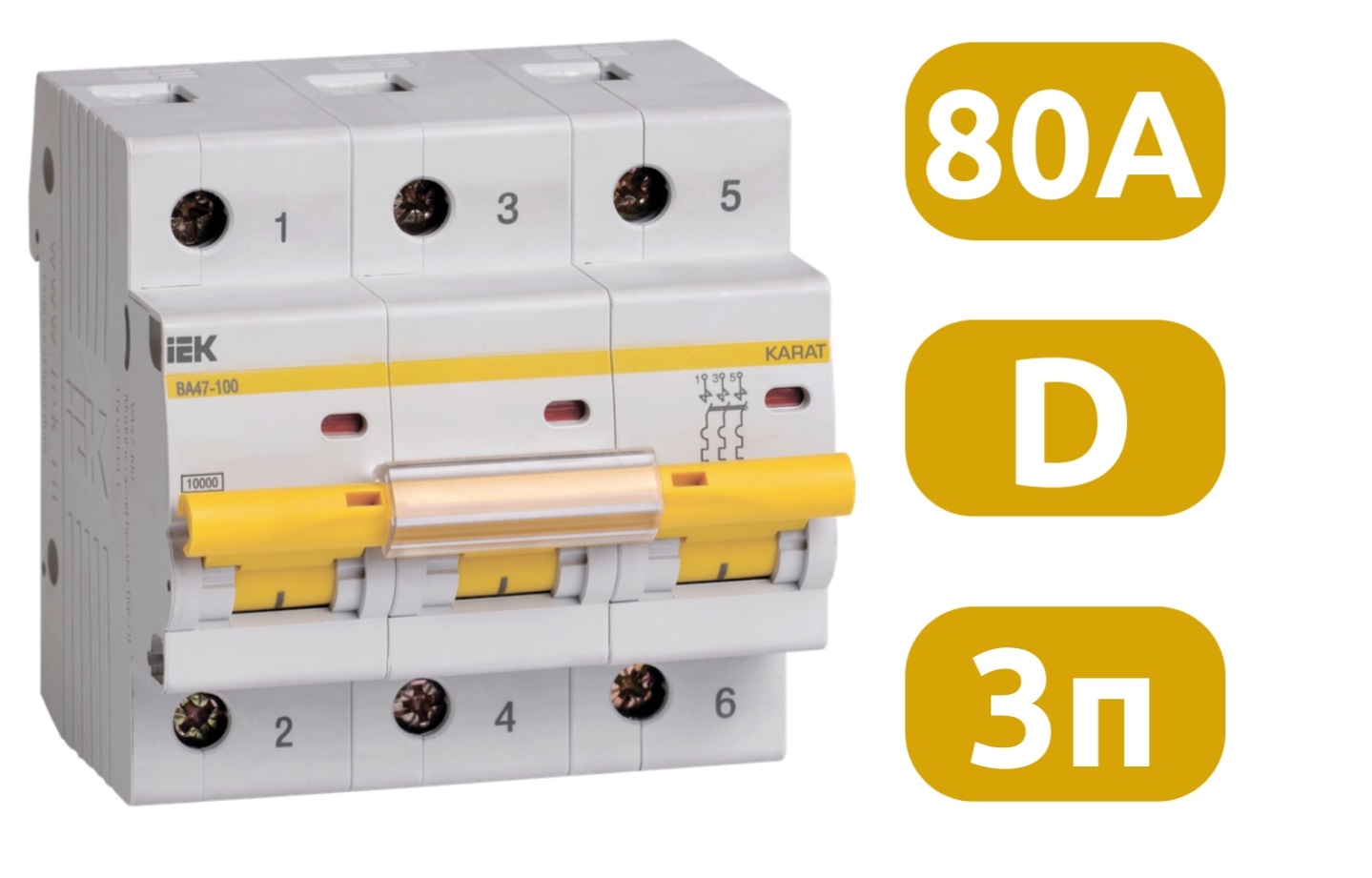 Автомат (рос) ИЭК ВА47-100 3D80A