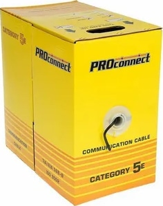 Кабель PROCONNECT UTP 4PR 24AWG (4х2х0,48мм) CAT5e 305м (медь) OUTDOOR