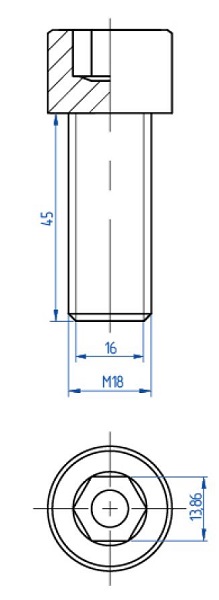 Головка удароприёмная для омеднённых стержней ф16 (M-18 мм), сталь