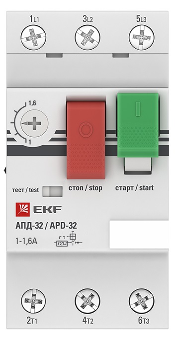 Автоматический выключатель пуска двигателя АПД-32 1,0-1,6А EKF PROxima