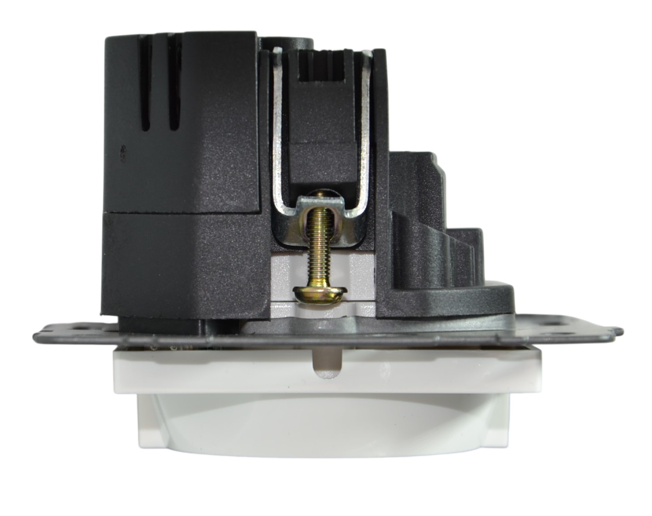Розетка 1-я с/з с шторками с USB и TYPE C (5В, 2.1А) белая A-026W "Aura" AWSproducts