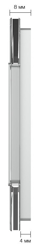 Панель для двух сенсорных выключателей и розетки Livolo, 4 клавиши (2+2), цвет серый, стекло