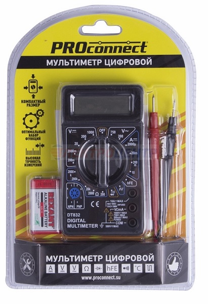 Портативный мультиметр M832(DT832) Proconnect