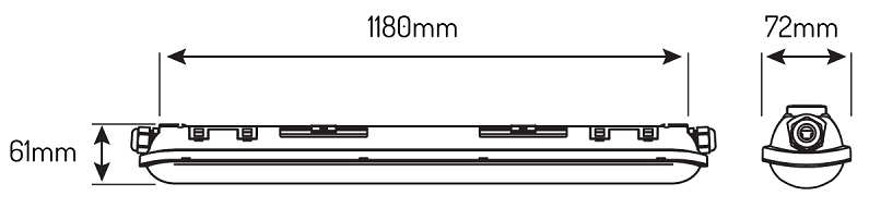 Светильник линейный LED TRI-PROOF 40W 5000K 6000Lm IP65 1200мм Ledline